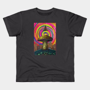 Satan Appears over Psychedelic Mushroom City 2 Kids T-Shirt